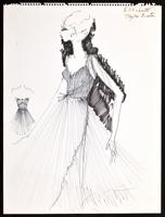 Large Karl Lagerfeld Fashion Drawing, Elizabeth Taylor - Sold for $5,525 on 04-18-2019 (Lot 125).jpg